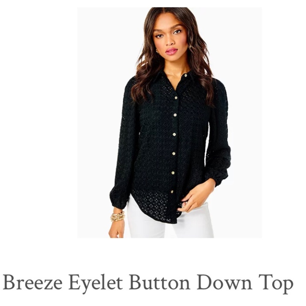Sea Breeze Button Eyelet Top